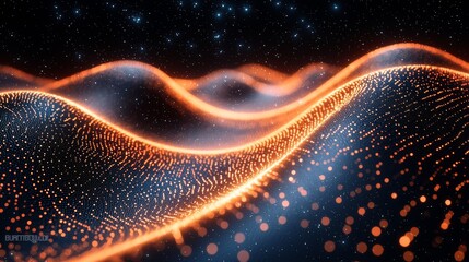 Poster - Dynamic high-tech connections shaping an illuminated digital landscape