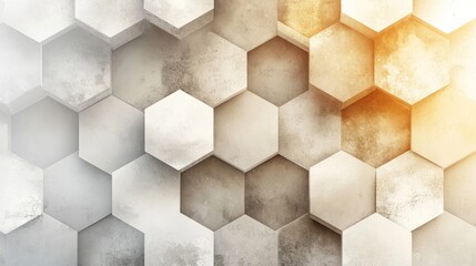 Wall Mural - abstract textured background of repeating honeycomb hexagon tile pattern