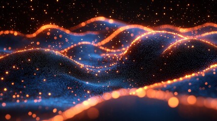 Poster - A tech abstract network featuring glowing nodes and interconnected luminous pathways