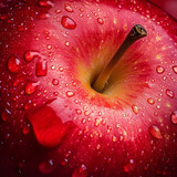 Fresh apple with water droplets