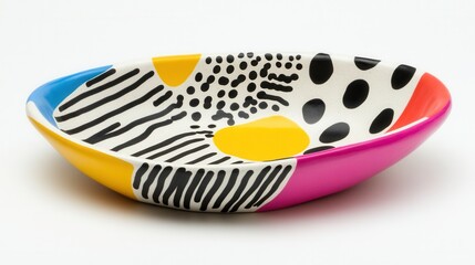 Poster - Colorful Handmade Ceramic Dish with Unique Patterns