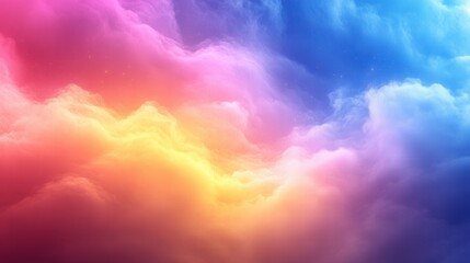 Canvas Print - Colorful Abstract Cloud Background with Vibrant Pink Purple and Blue Hues, Digital Art for Creative Projects