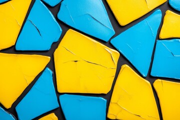 Poster - It should have sharp angles and splashes of paint that resemble broken glass. The design incorporates bold geometric shapes. In some places, there will be small black strokes to add depth and