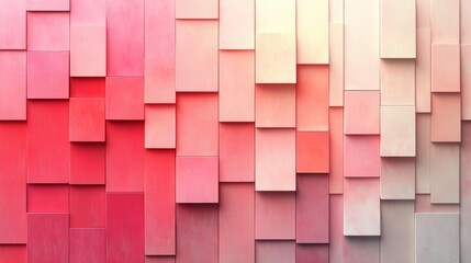 Wall Mural - a geometric wall displays rectangles in a gradient of colors