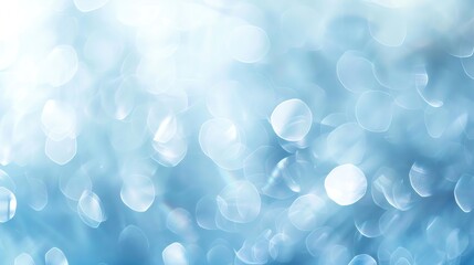 Canvas Print - a blurry, abstract background of soft blue and white circles.
