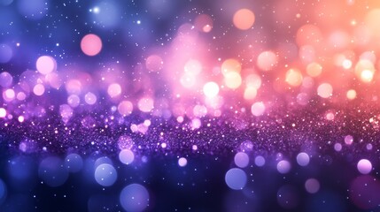 Wall Mural - Beautiful blurry bokeh lights with glitter on colorful background