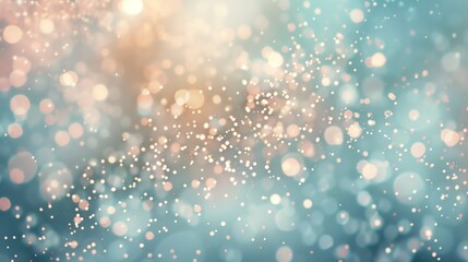 Canvas Print - abstract blurry background of sparkling lights in gold, white, and blue tones.