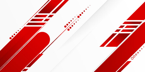 Aufkleber - Abstract red banner background design template vector illustration with 3d overlap layer and geometric wave shapes. modern vector illustration eps 10