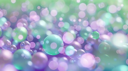 Canvas Print - abstract background of floating colorful bubbles in soft pastel tones.
