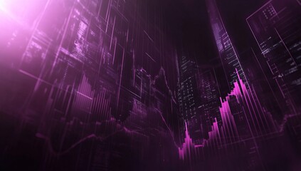 Poster - Abstract Purple And Pink Data Visualization Background