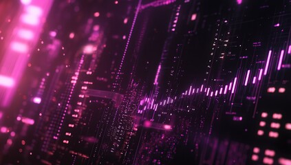 Poster - Abstract Pink and Purple Data Network Visualization