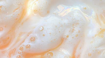 Poster - Luxurious cleansing foam texture with soft iridescent bubbles - ideal for skincare and beauty concepts