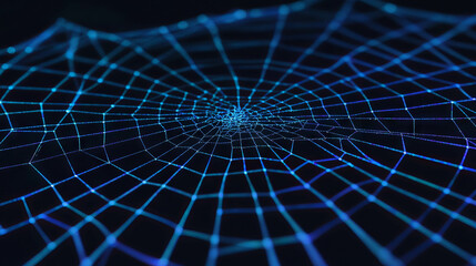 Poster - Intricate spiderweb design under close observation