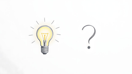Poster - light bulb beside a question mark, symbolizing ideas and questions