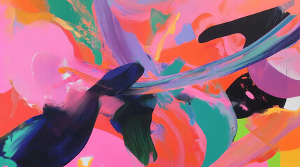 Poster - Vibrant abstract explosion of dynamic colors for creative design