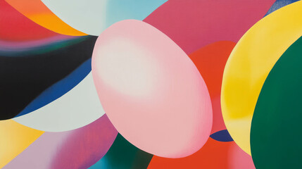 Aufkleber - Vibrant abstract artwork featuring dynamic shapes and bright colors for creative inspiration