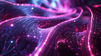 Poster - An abstract image of a glowing, connected network of points and lines.