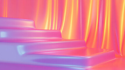 Aufkleber - Colorful podium with vibrant gradient background for modern design and display