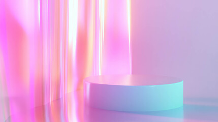 Poster - Pastel gradient podium with soft diffused lighting for elegant display design