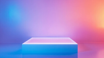 Poster - Elegant white podium with soft lighting for modern display design