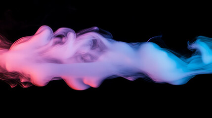 Poster - Colorful swirling vortex of smoke on black background for abstract design