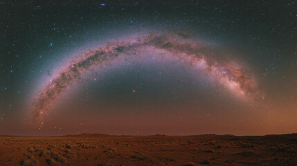 Poster - Majestic desert nightscape with starry sky and milky way