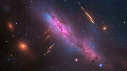 Poster - Celestial beauty of a vast starry night sky featuring the milky way galaxy