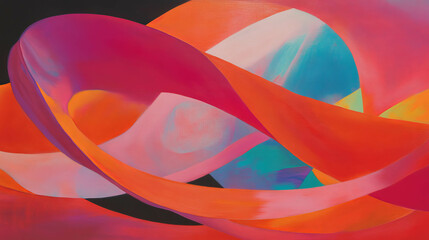 Poster - Abstract art with vibrant colors and flowing shapes for modern decor
