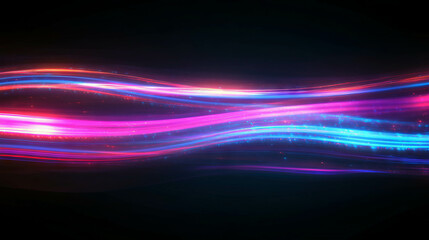Poster - Vibrant abstract light trails on dark background for modern graphic design