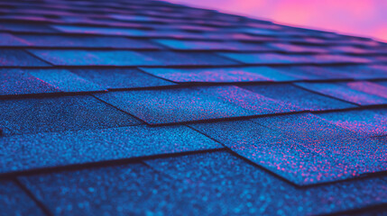 Aufkleber - Close-up of asphalt shingle roof texture in vibrant lighting