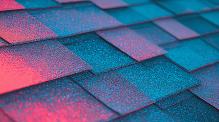 Aufkleber - Asphalt shingle roof texture with abstract light effects for construction and design