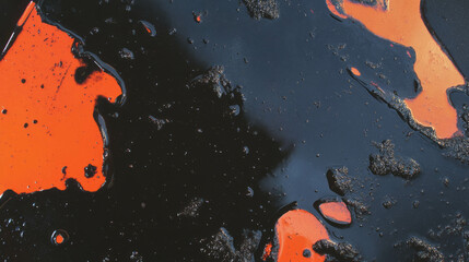 Poster - Urban grunge texture with oil stains on asphalt surface for industrial design