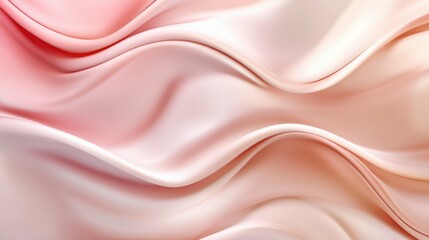Aufkleber - Elegant silk fabric drapes softly in varying shades of pink and cream creating a serene and luxurious texture. Generative AI