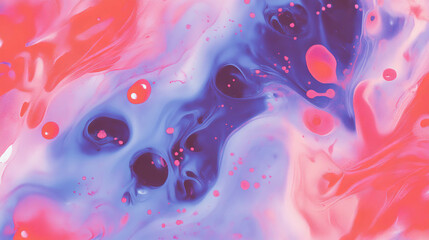 Poster - Colorful abstract background with merging blue and red ink swirls design for creative projects