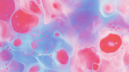 Aufkleber - Abstract merging blue and red ink blots for creative background design