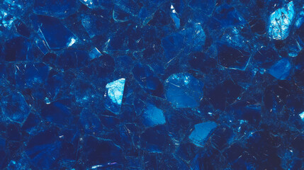 Poster - Abstract background of blue broken glass with intricate cracks