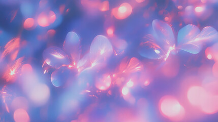 Poster - Magical lights with dreamy bokeh effect in soft pink and blue tones