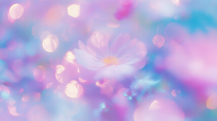 Aufkleber - Dreamy pastel bokeh lights with soft focus floral background for creative design