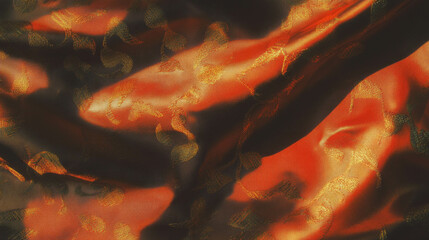Poster - Luxurious brocade fabric texture with vibrant woven pattern for decorative design