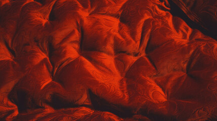 Poster - Luxurious red brocade upholstery texture perfect for elegant interior design