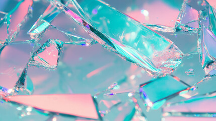 Poster - Broken glass background with colorful reflections for creative design