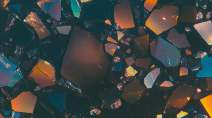 Poster - Abstract background of broken glass with vibrant colors and reflections