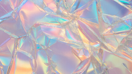 Poster - Shattered glass with iridescent oil slick texture for design and creativity