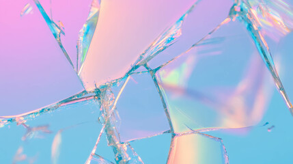 Poster - Abstract broken glass with gradient colors for modern design