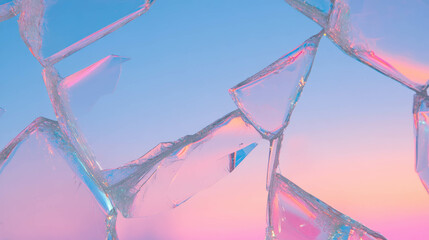 Poster - Vibrant gradient broken glass background for modern design aesthetics