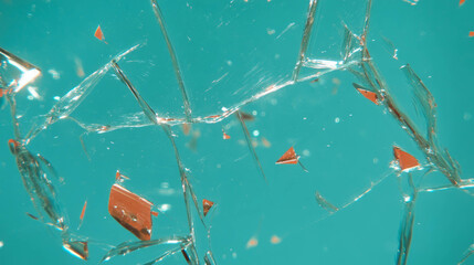 Poster - Shattered glass background with vibrant colors for abstract design
