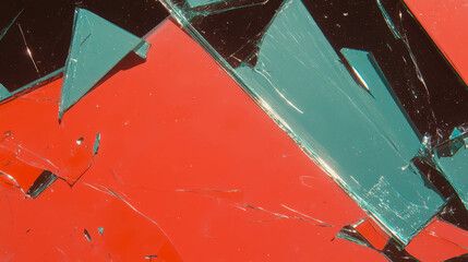 Poster - Vibrant abstract background with broken colored glass texture for design