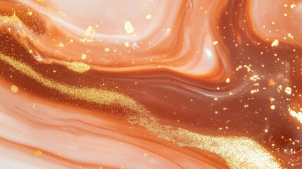 Poster - Abstract background with brown ink blot and gold accents for artistic designs