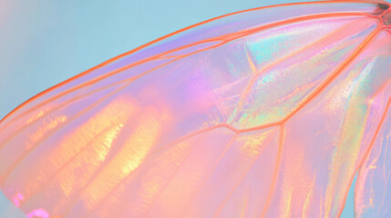 Poster - Iridescent butterfly wing close-up with colorful texture for design