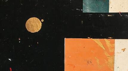 Poster - Abstract canvas composition with textured paper collage for artistic design